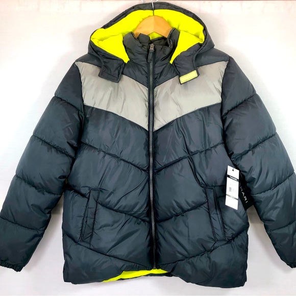 NWT Tahari Two-Tone Hooded Puffer Coat Size 18 Boys'